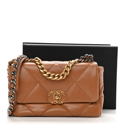 Chanel Lambskin Quilted Medium Chanel 19 Flap Brown 11 of 11