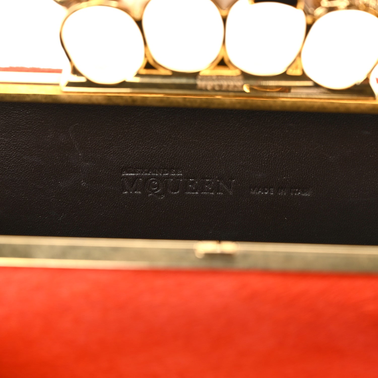 Alexander McQueen Calf Hair Long Skull Box Clutch Orange 6 of 7