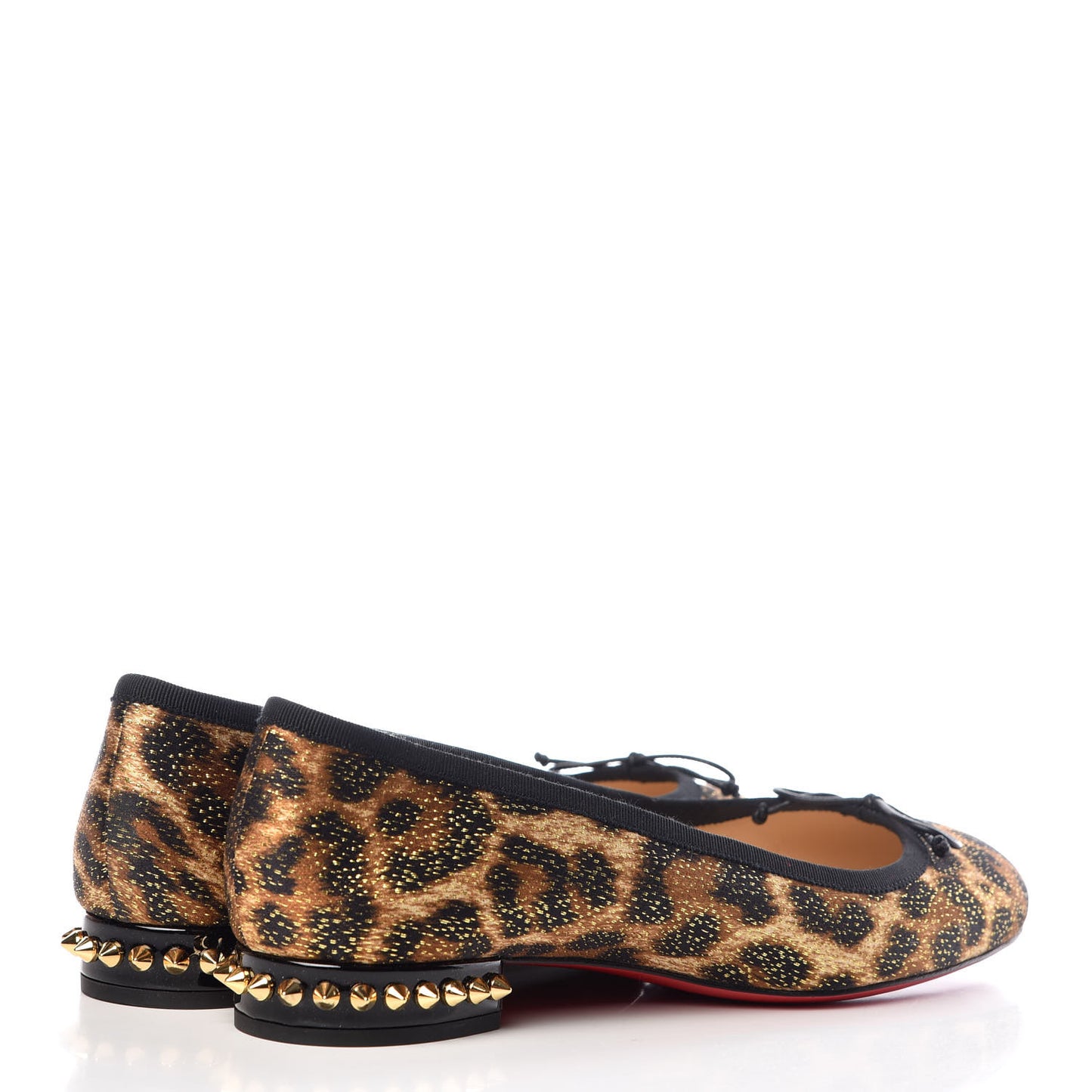 Lurex Leopard La Massine Flats 39.5 Black Gold