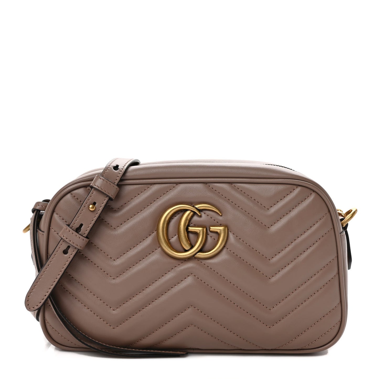 Calfskin Matelasse Small GG Marmont Chain Shoulder Bag Porcelain Rose