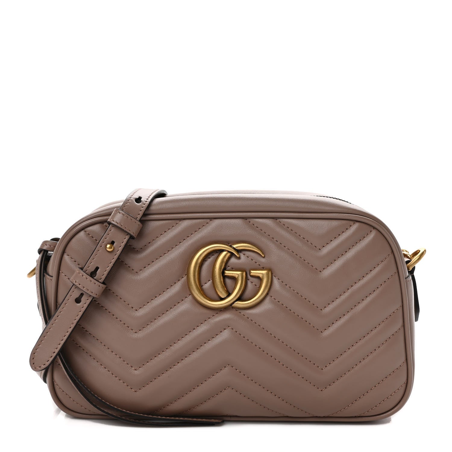 Gucci Calfskin Matelasse Small GG Marmont Chain Shoulder Bag Porcelain Rose 1 of 8