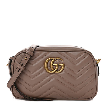 Gucci Calfskin Matelasse Small GG Marmont Chain Shoulder Bag Porcelain Rose 1 of 8