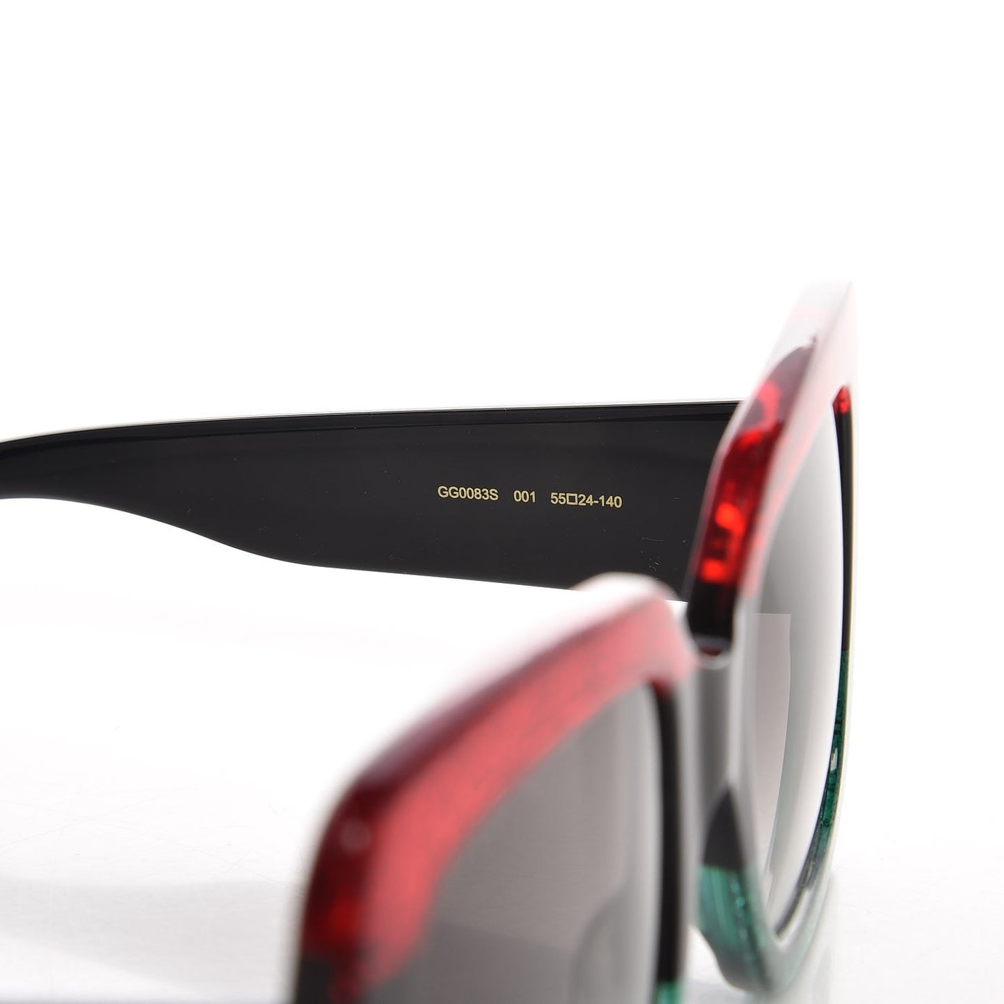 Square Frame GG0083S Sunglasses Glitter Red Black Green