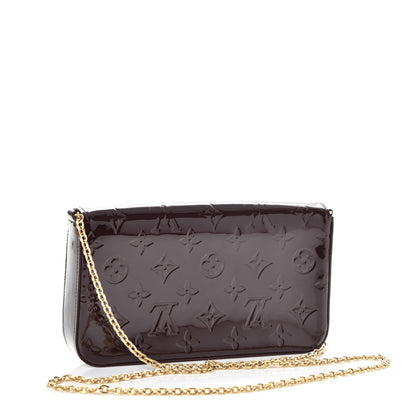 Louis Vuitton Vernis Pochette Felicie Chain Wallet Amarante 7 of 8