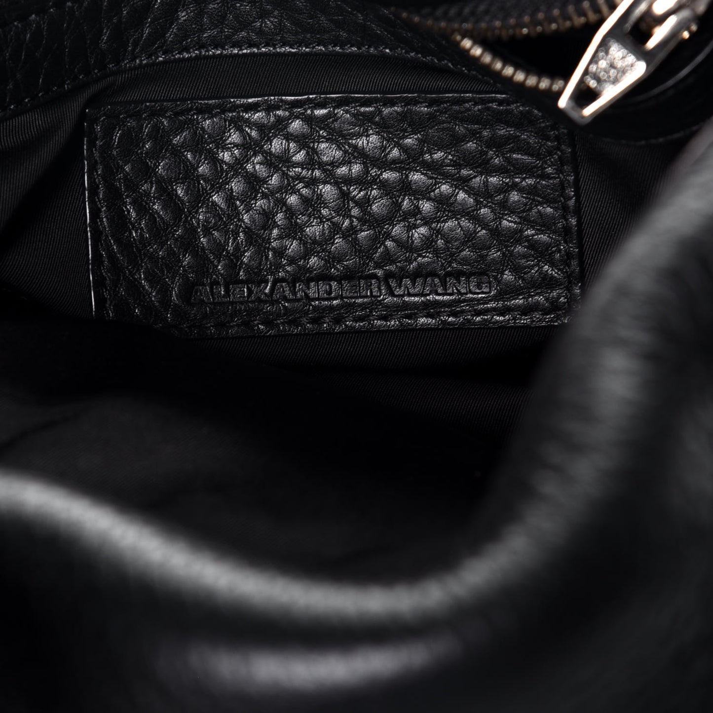 Pebbled Lambskin Rocco Black Pale Gold Hardware