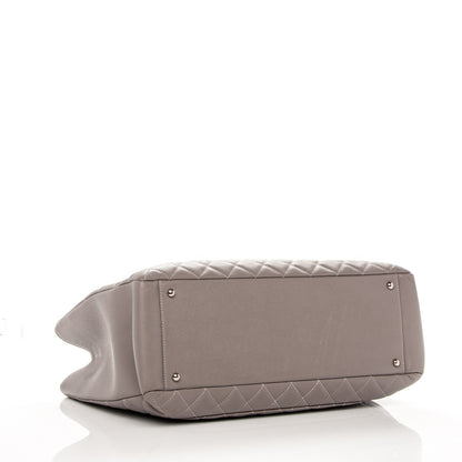 Chanel Caviar Quilted XL Grand Shopping Tote GST Light Grey 4 of 9