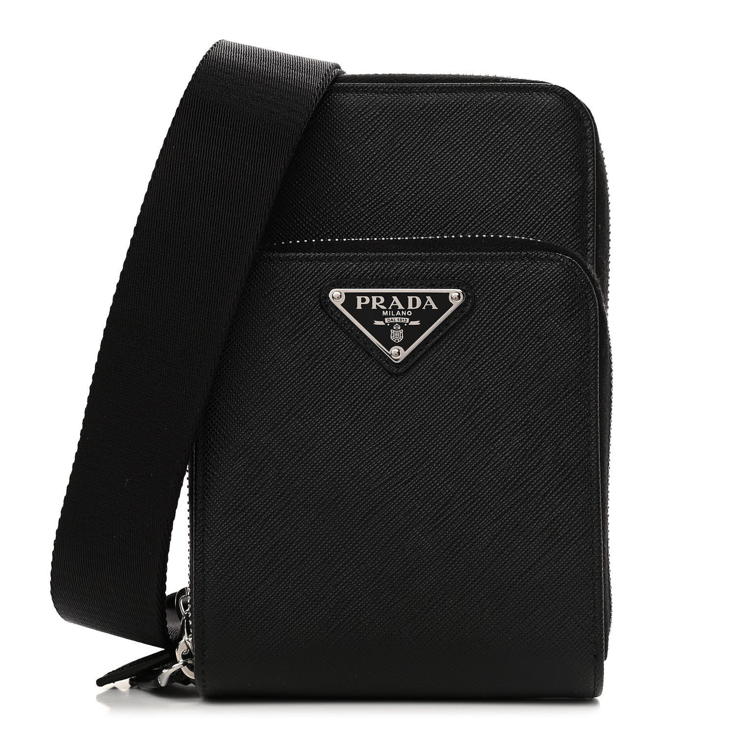 Saffiano Phone Crossbody Pouch Black