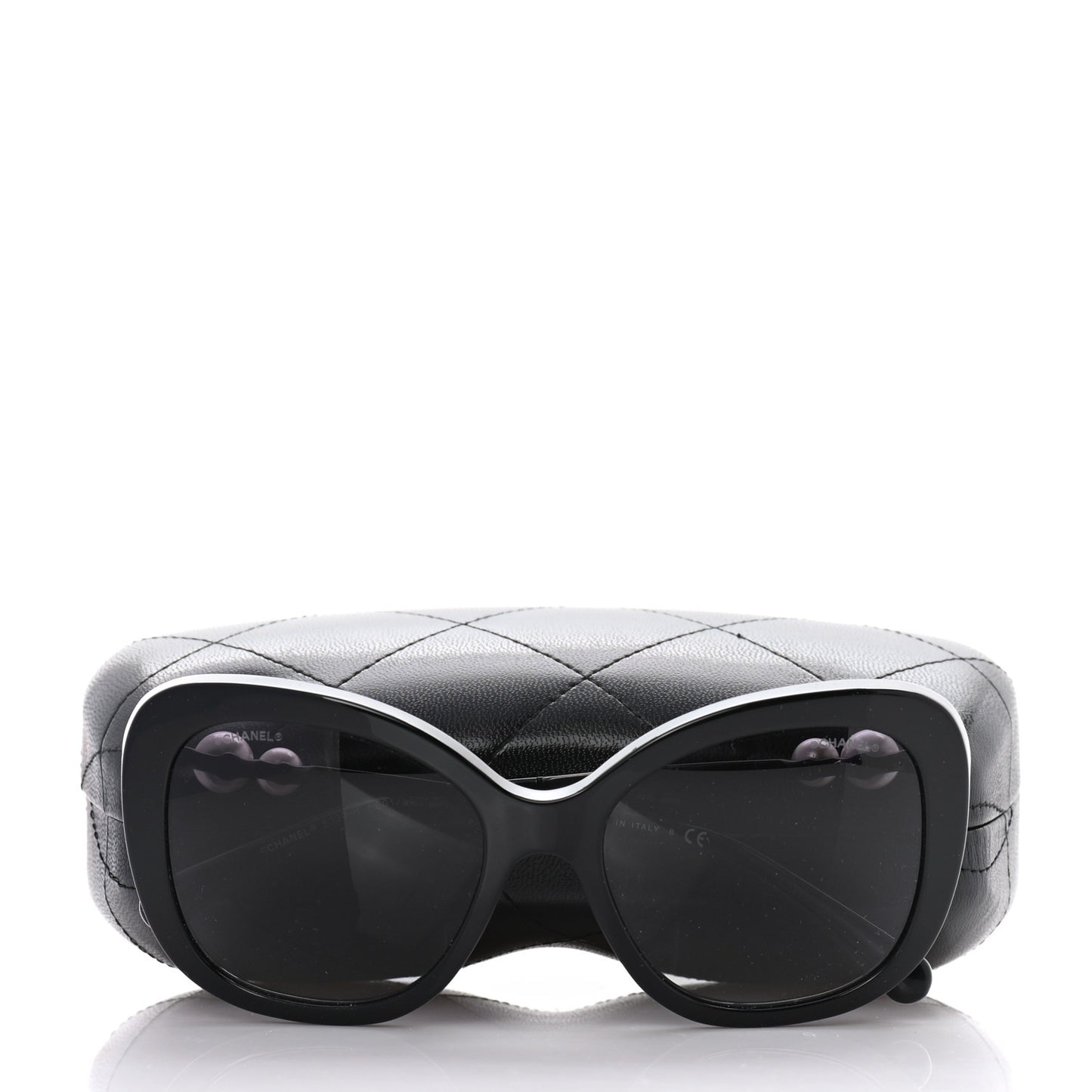 Acetate Butterfly Winter Pearl Sunglasses 5339-H Black