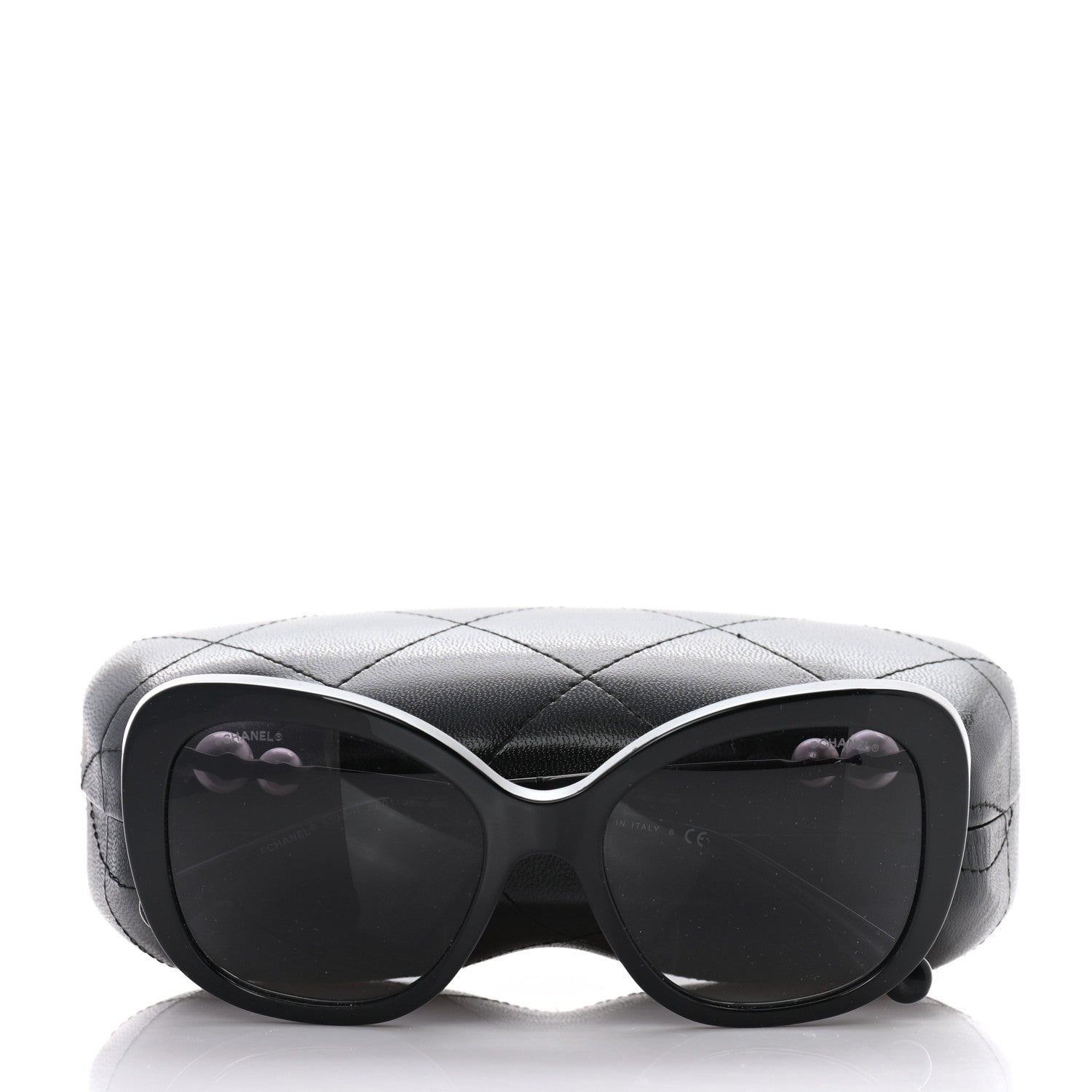 Chanel Acetate Butterfly Winter Pearl Sunglasses 5339-H Black 10 of 10