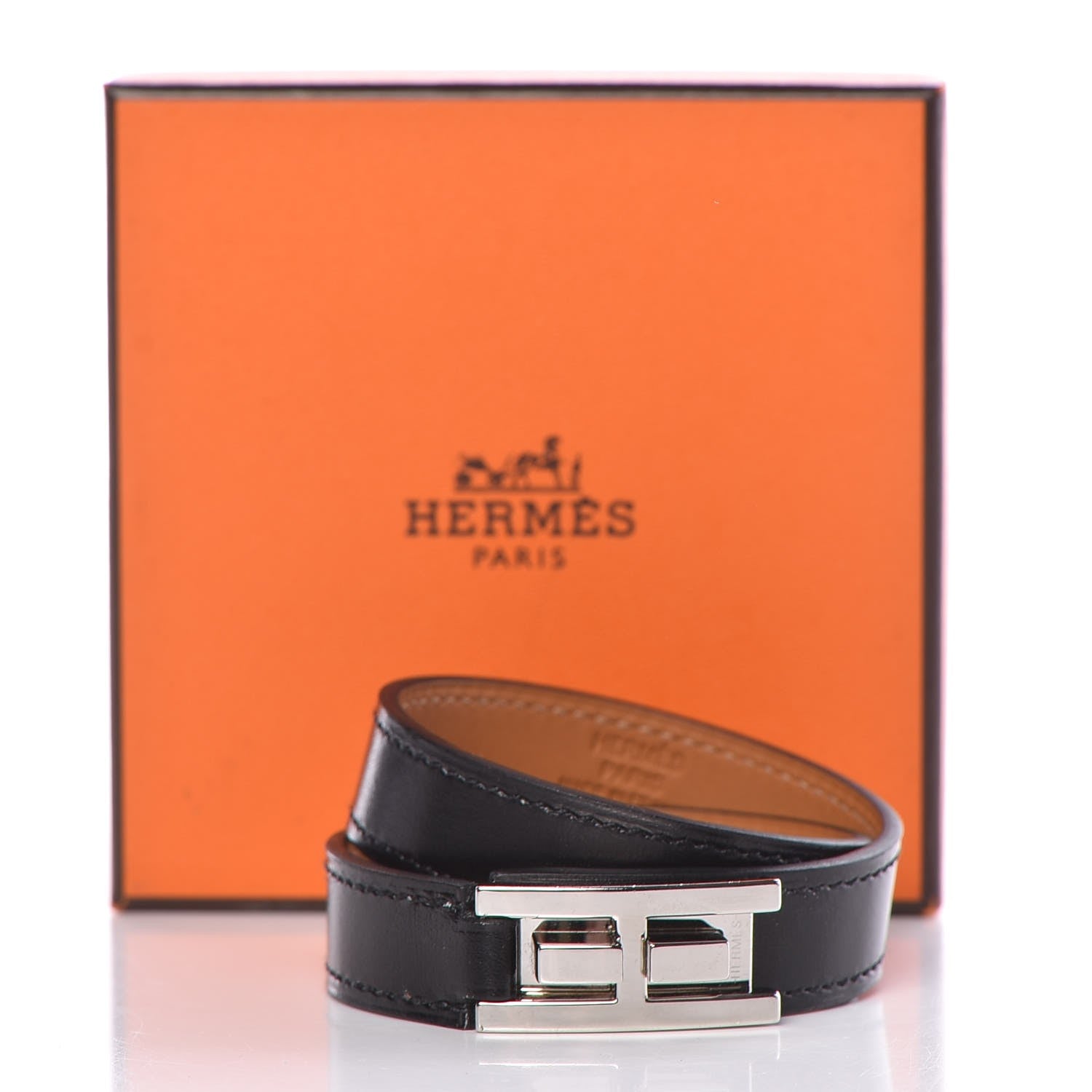 Hermes Box Drag Double Tour Bracelet Black 6 of 6