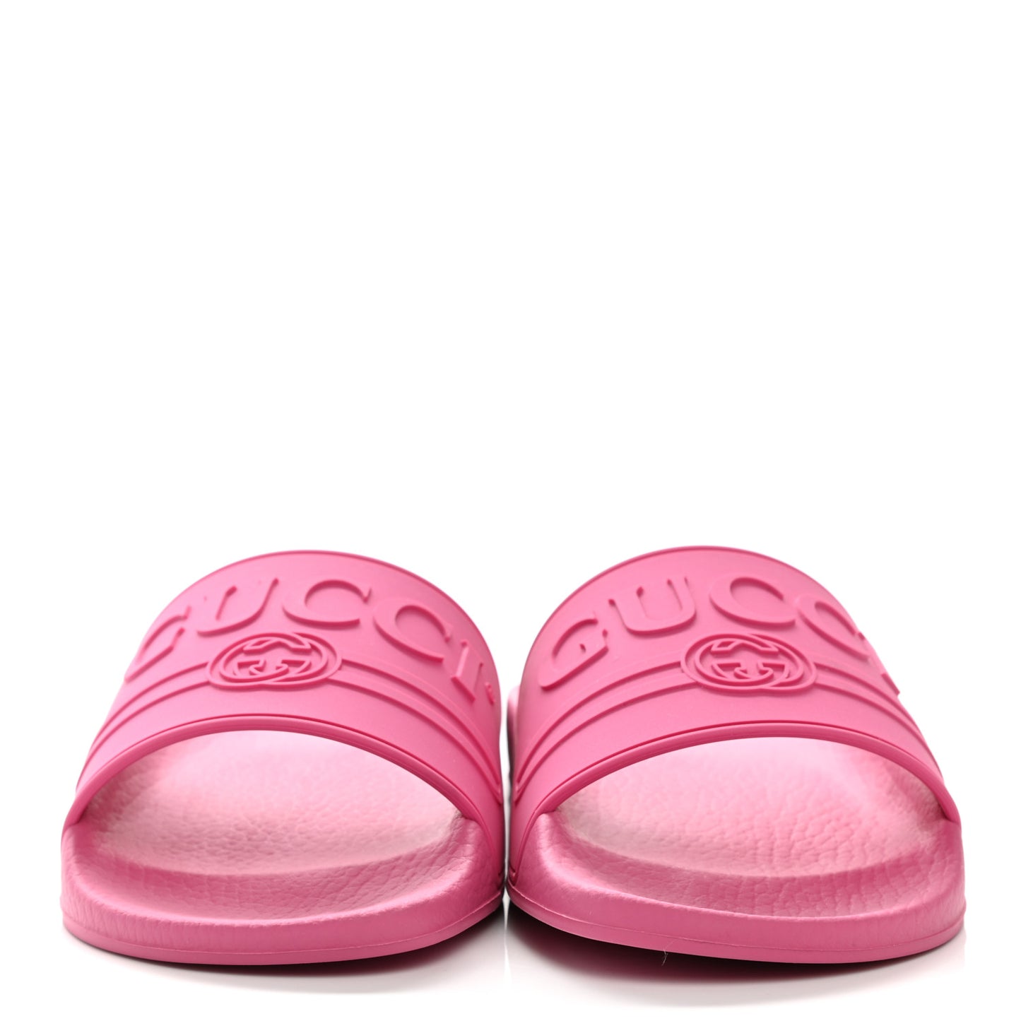 Rubber Womens Logo Slide Sandals 37 Fuchsia