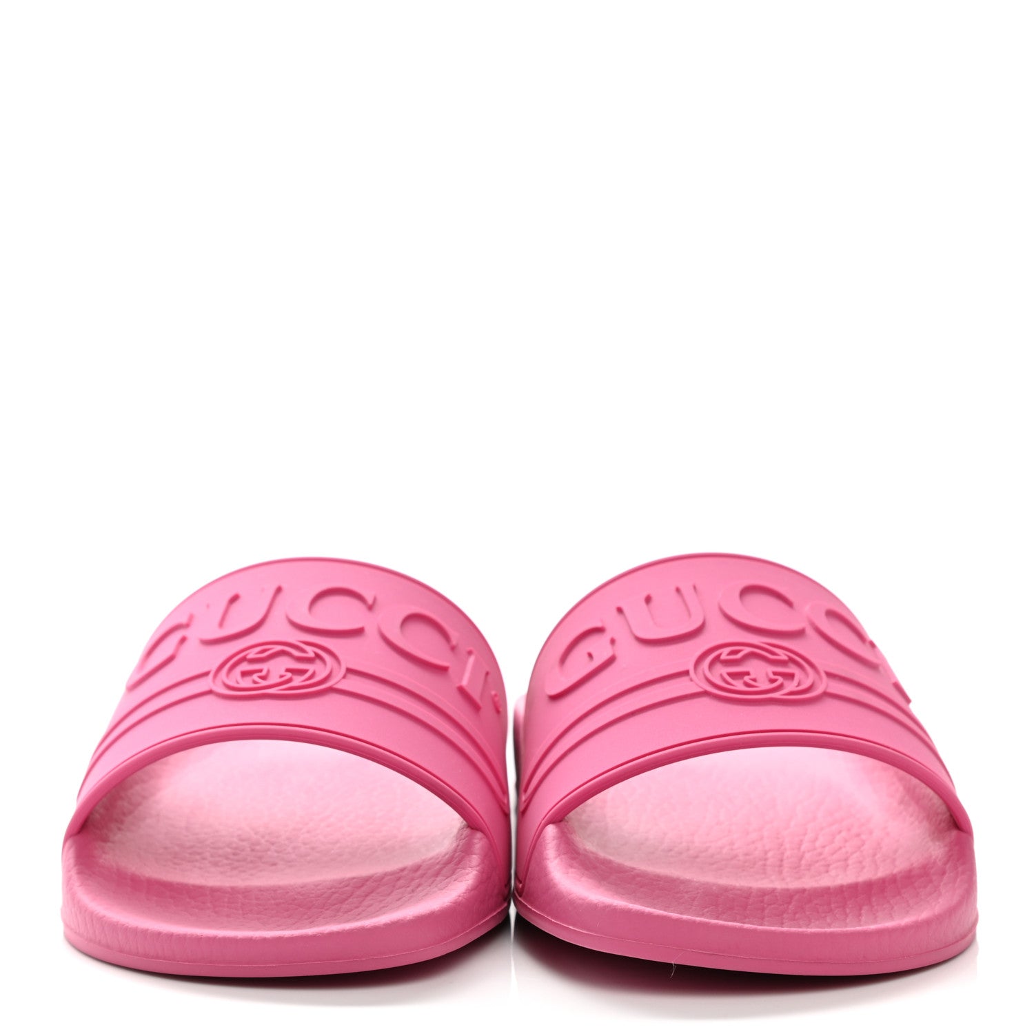 Gucci Rubber Womens Logo Slide Sandals 37 Fuchsia 2 of 8
