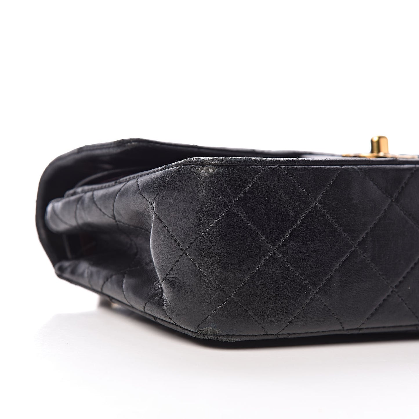 Lambskin Quilted Small Double Flap Black