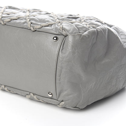 Chanel Calfskin Ultra Stitch Large Bowler Grey 8 of 9