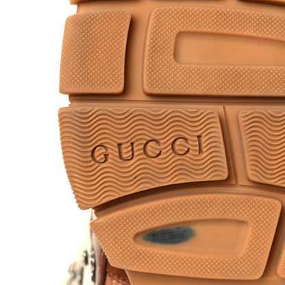 Gucci X SEGA Suede Calfskin GG Monogram Womens Flashtrek High-Top Sneakers 39 New Cuir Beige Ruggine 6 of 8