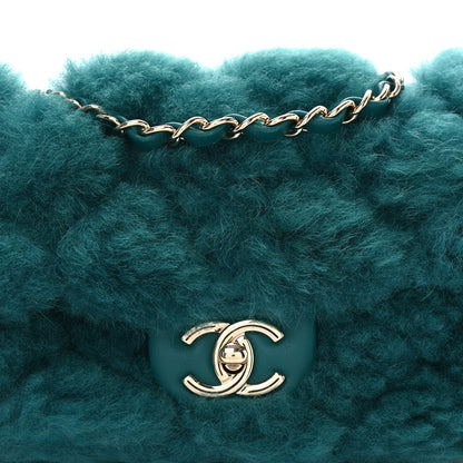 Chanel Shearling Lambskin Quilted Flap Green 8 of 10