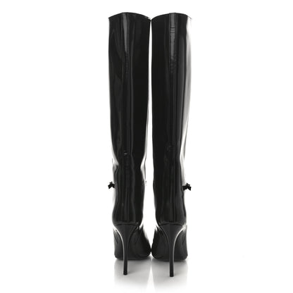 Saint Laurent Glazed Calfskin Vendome 110 Boots 36 Black 9 of 12