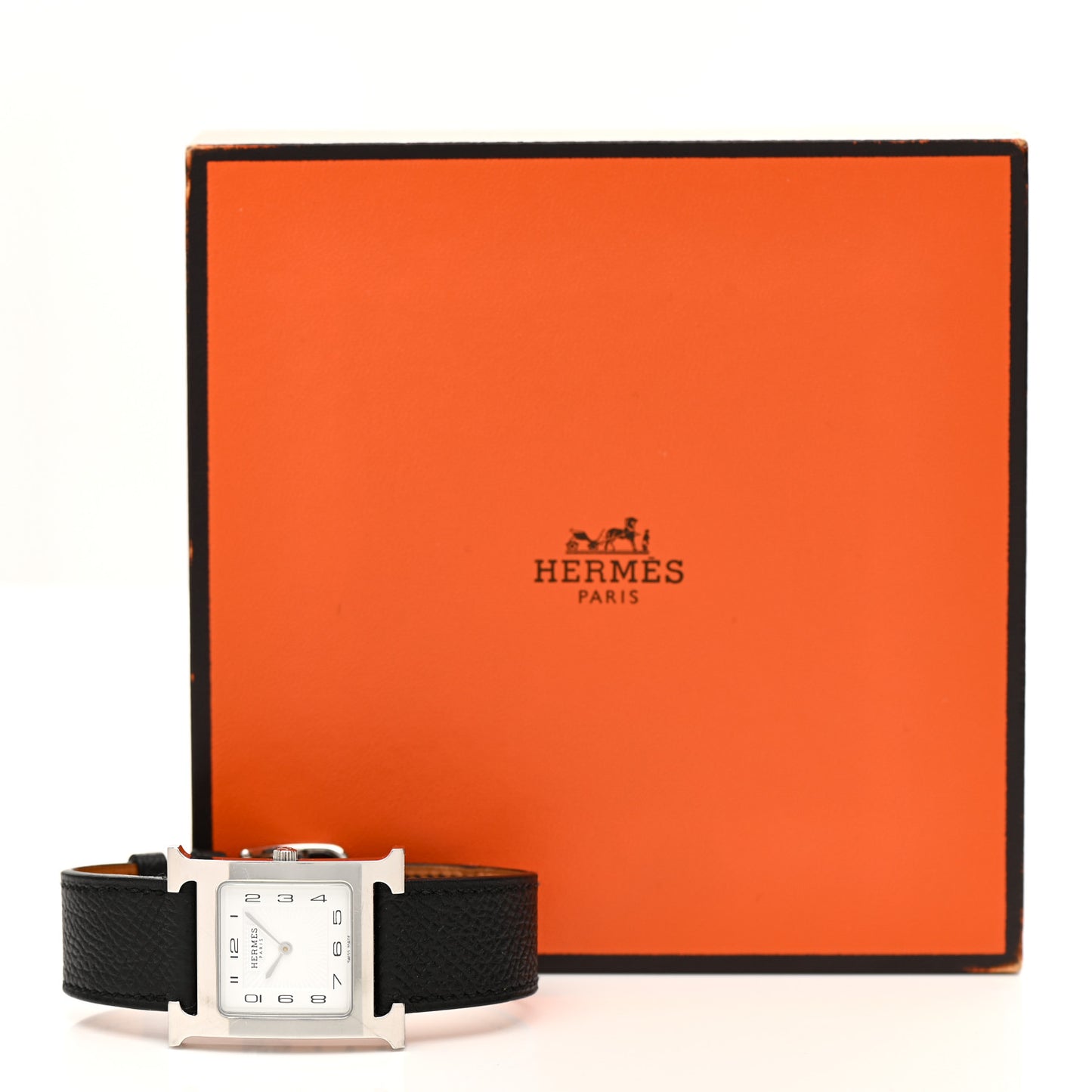 Stainless Steel Epsom 26mm Heure H Hour Quartz Watch Noir