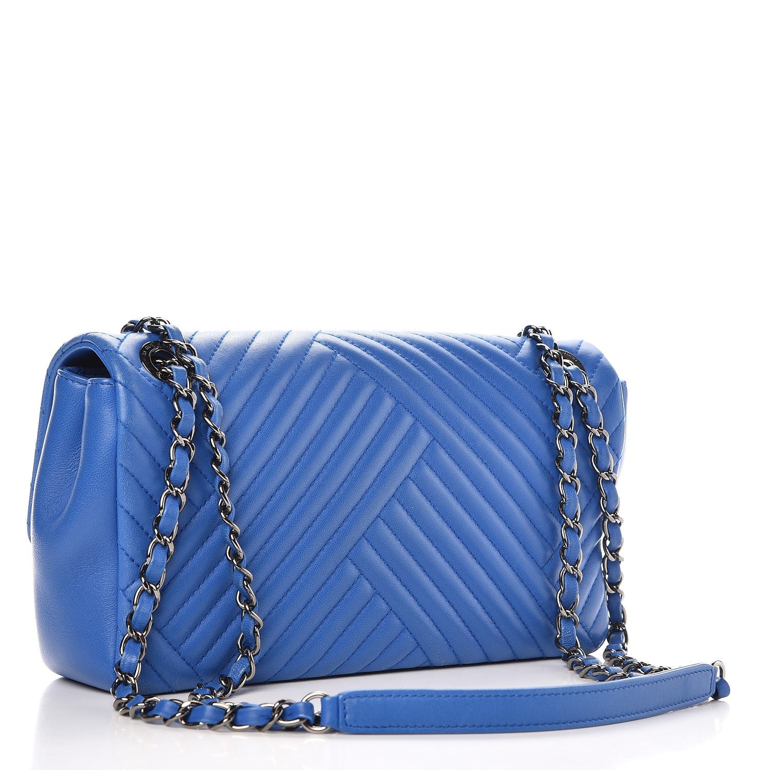 Chanel Lambskin Medium CC Crossing Flap Blue 3 of 8