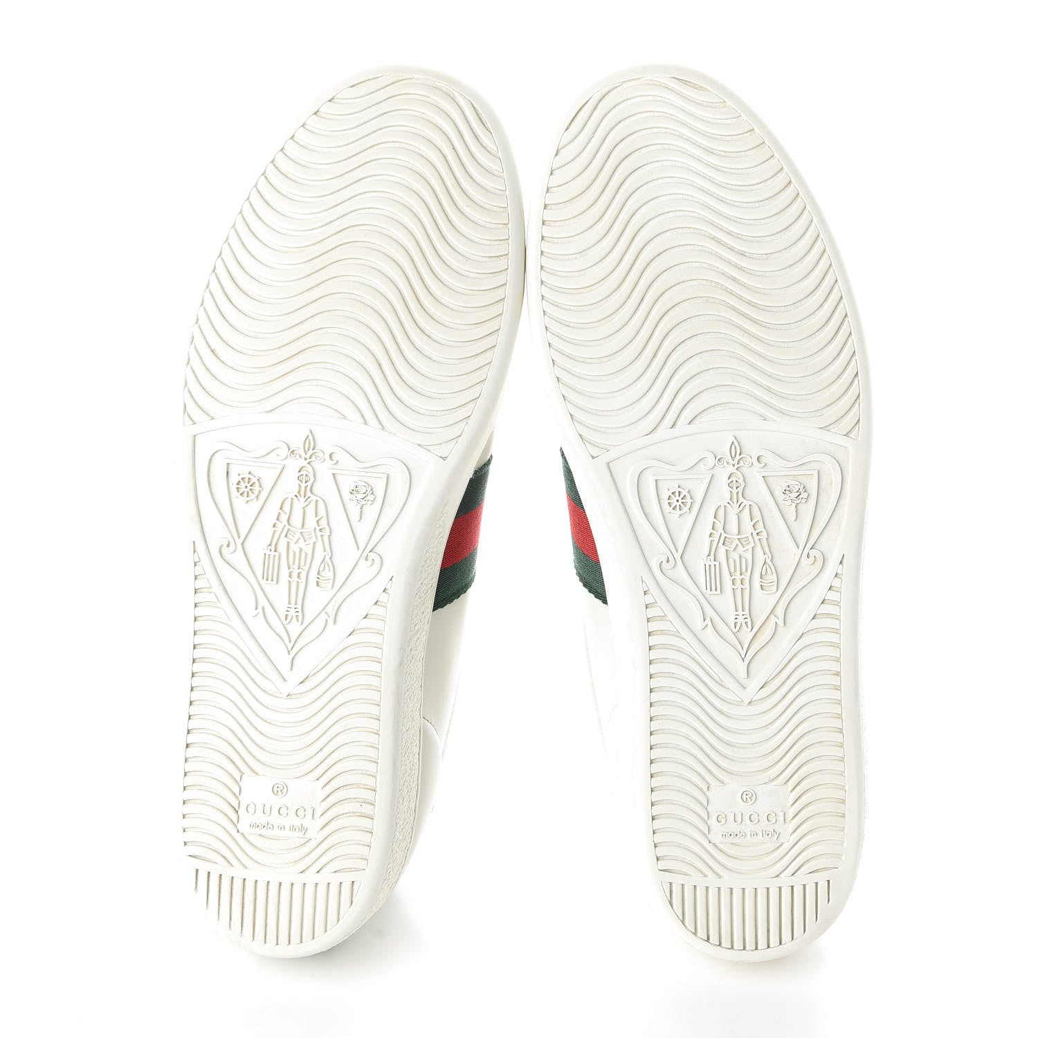 Gucci Calfskin Ayers Bee Embroidered Womens Ace Sneakers 38 White Green 5 of 10