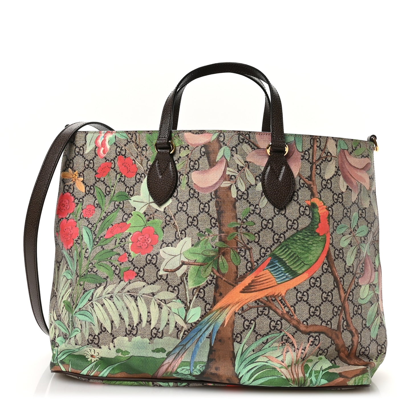 Soft GG Supreme Monogram Tian Medium Crossbody Tote Beige Multicolor New Acero