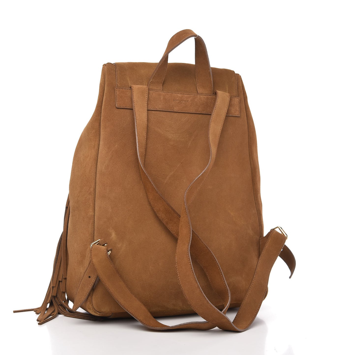 Suede Calfskin Fringe Festival Backpack Light Ocre