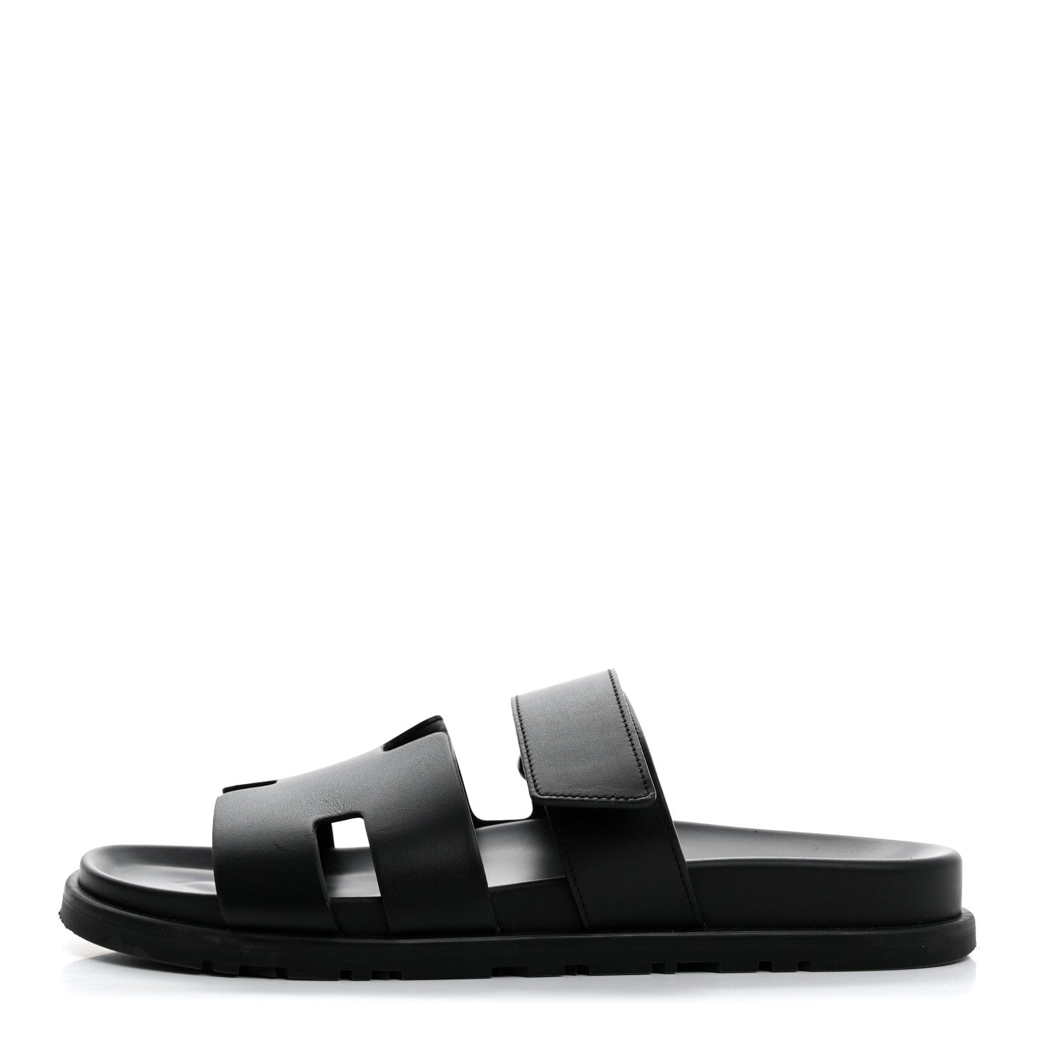 Hermes Calfskin Womens Chypre Sandals 40 Black 1 of 9