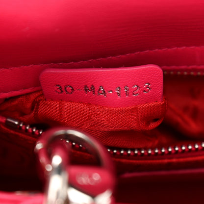 Christian Dior Lambskin Cannage Mini Lady Dior Fuchsia 6 of 12
