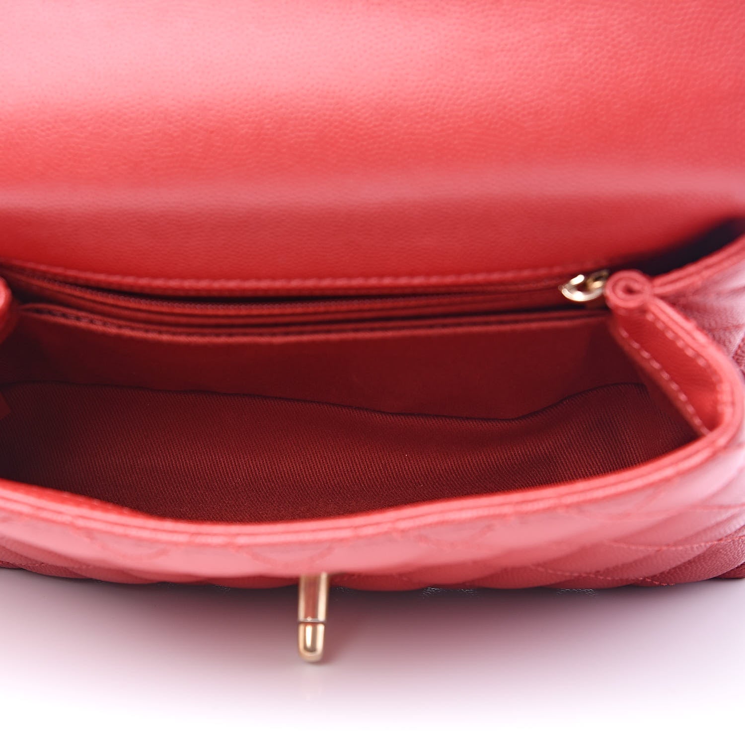 Chanel Caviar Quilted Mini Coco Handle Flap Dark Red 6 of 12