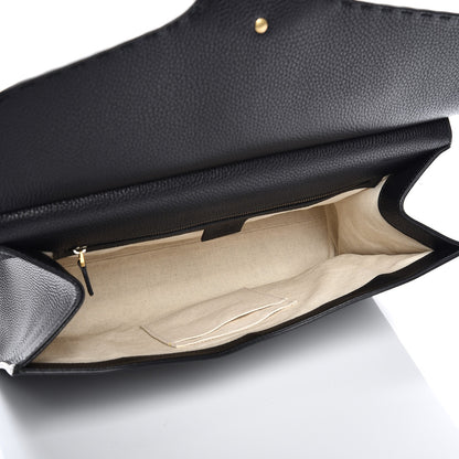Gucci Calfskin Feline Medium GG Marmont Top Handle Bag Black 5 of 8