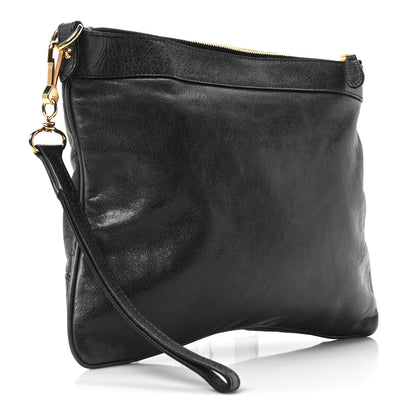 Balenciaga Chevre Giant 21 Gold Hardware Flat Handle Clutch Evergreen 3 of 10