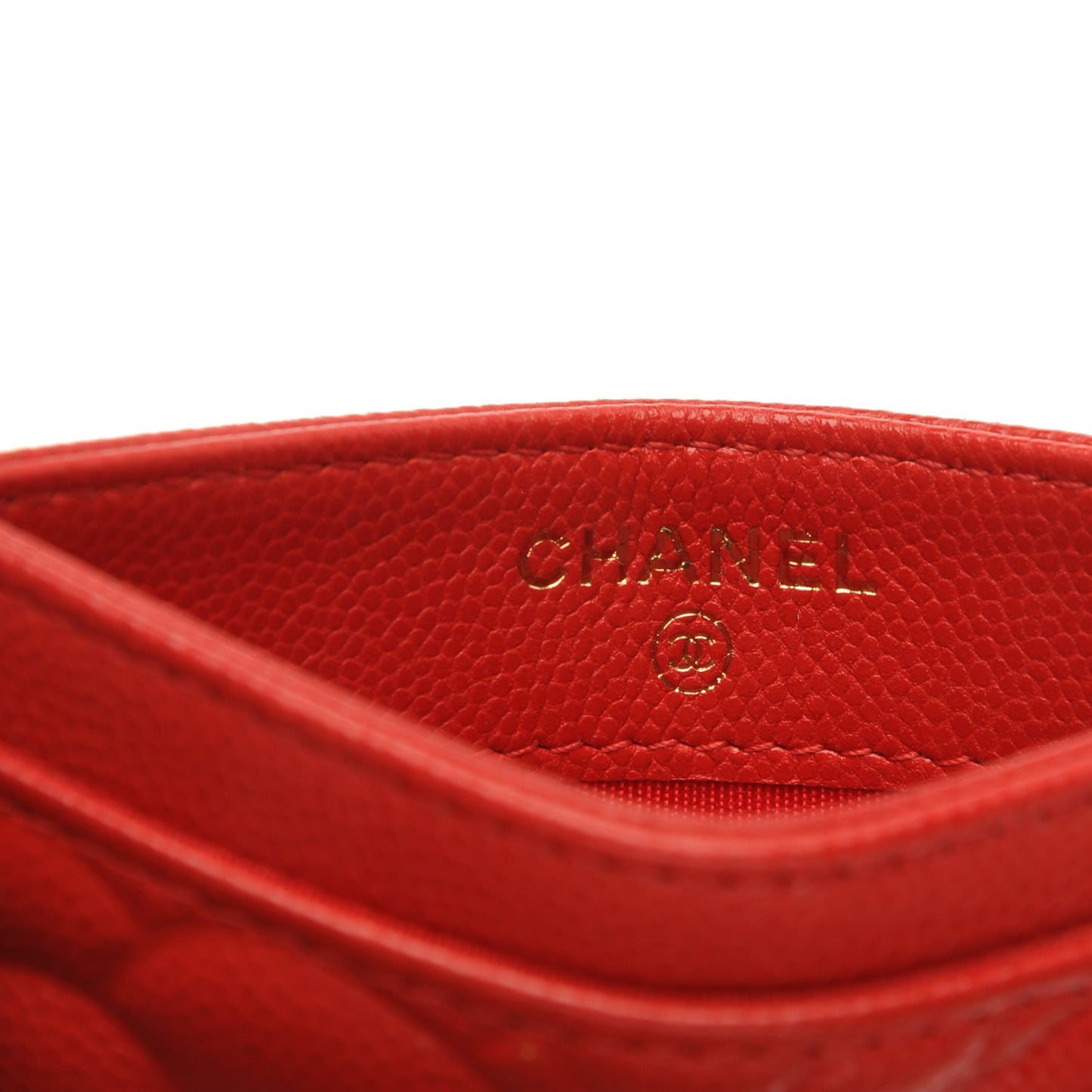 Caviar Camellia Embossed Card Holder Red