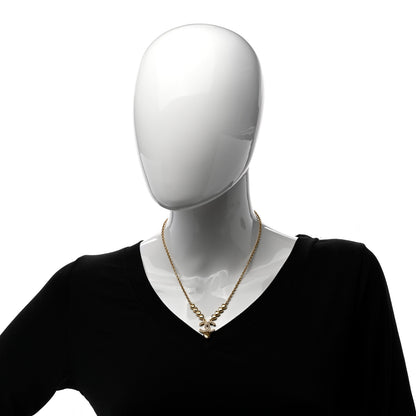 Chanel Crystal CC Heart Link Pendant Necklace Gold 2 of 4