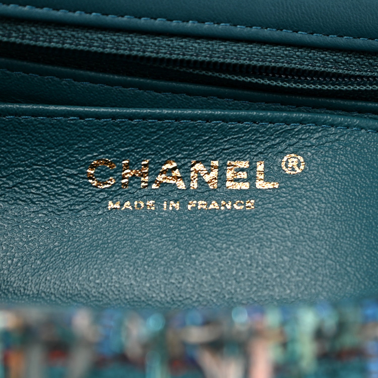 Chanel Tweed Quilted Egyptian Mini Rectangular Flap Turquoise 6 of 11