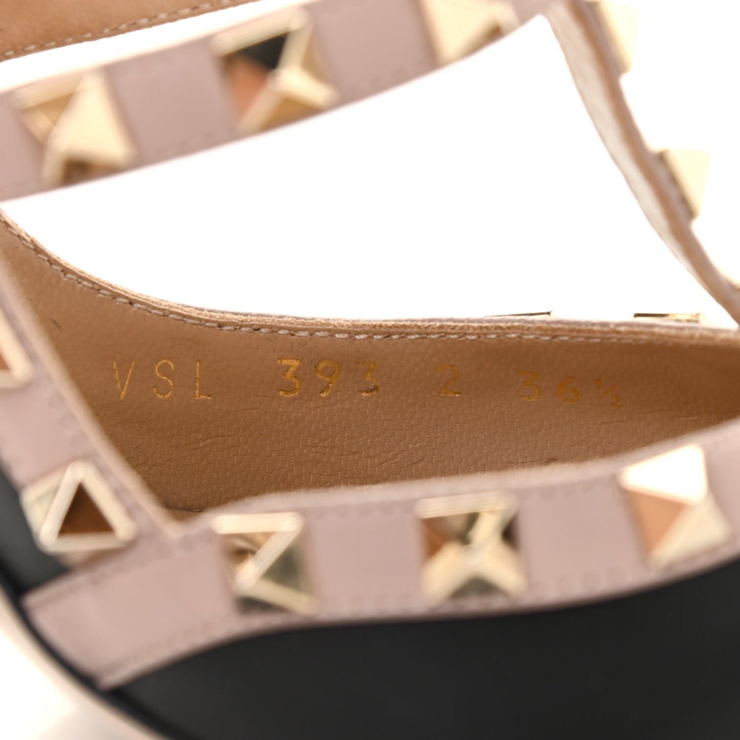 Nappa Rockstud Ankle Strap Pumps 36.5 Black Poudre