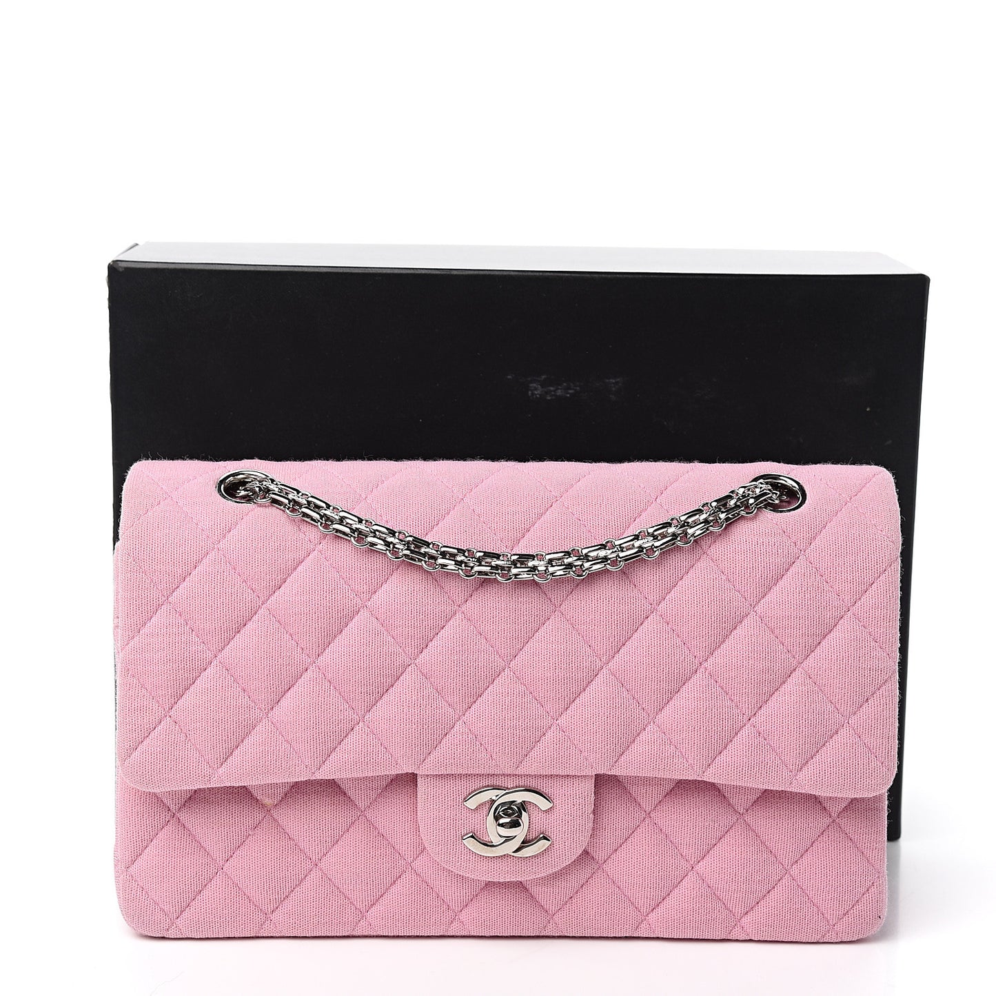 Jersey Quilted Small Double Flap Pink