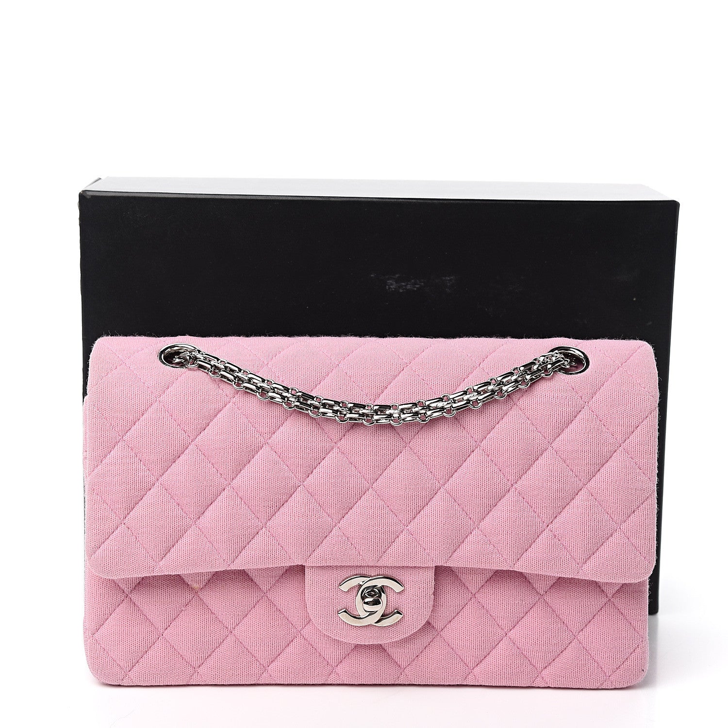 Chanel Jersey Quilted Small Double Flap Pink 13 of 13
