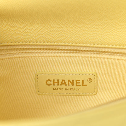 Chanel Caviar Quilted Small Coco Handle Flap Yellow 5 of 9