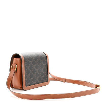 Celine Calfskin Triomphe Canvas Teen Triomphe Bag Tan 3 of 10