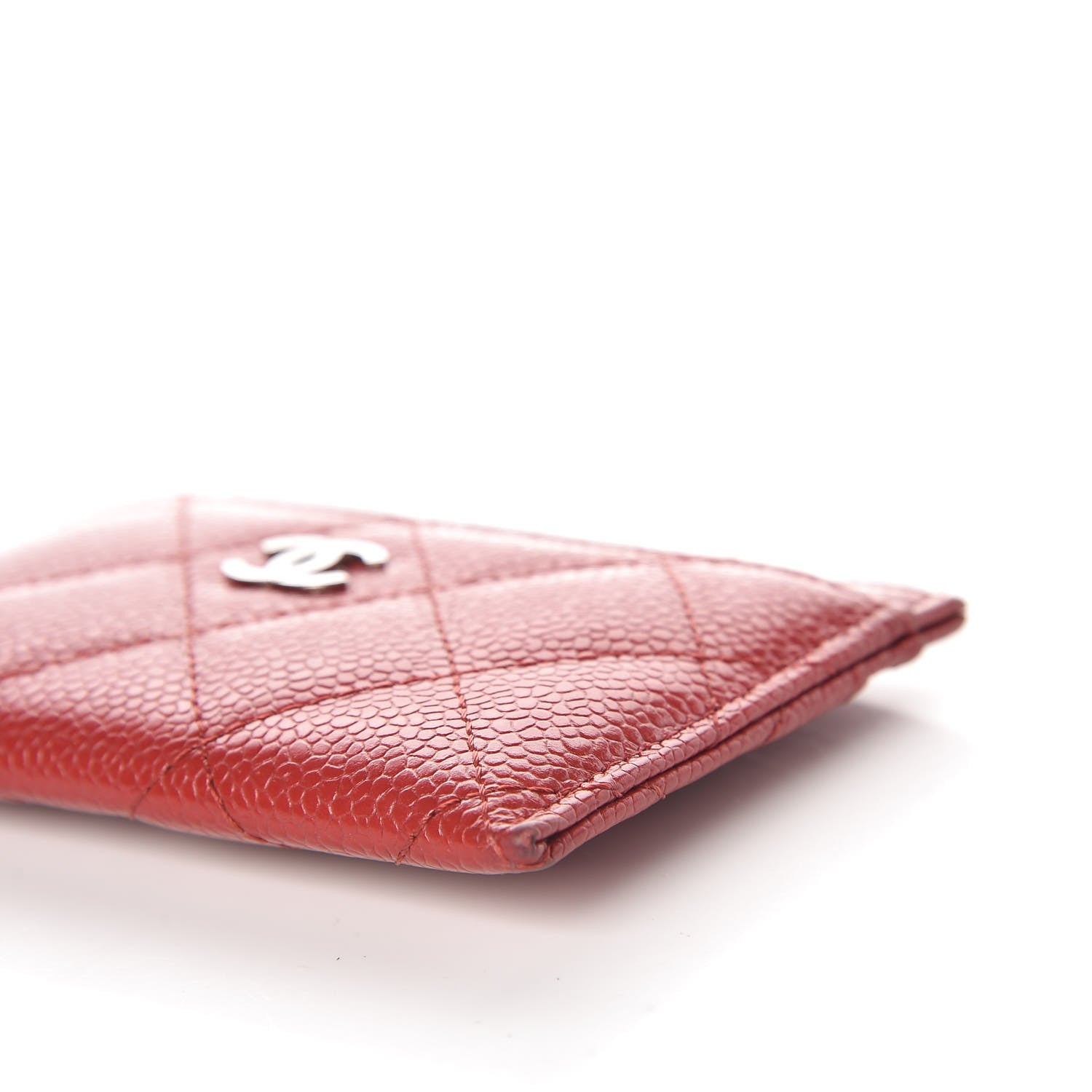 Chanel Caviar Quilted Card Holder Red 10 of 12