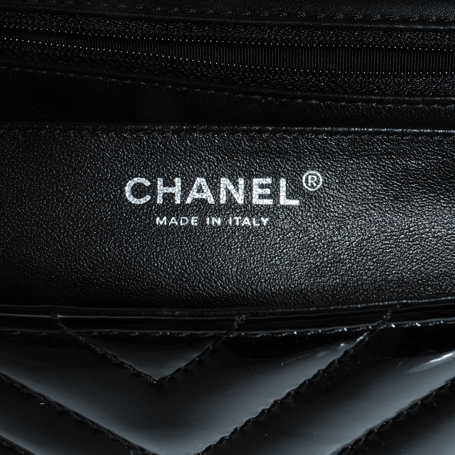 Chanel Patent Chevron Jumbo Single Flap Black 7 of 8