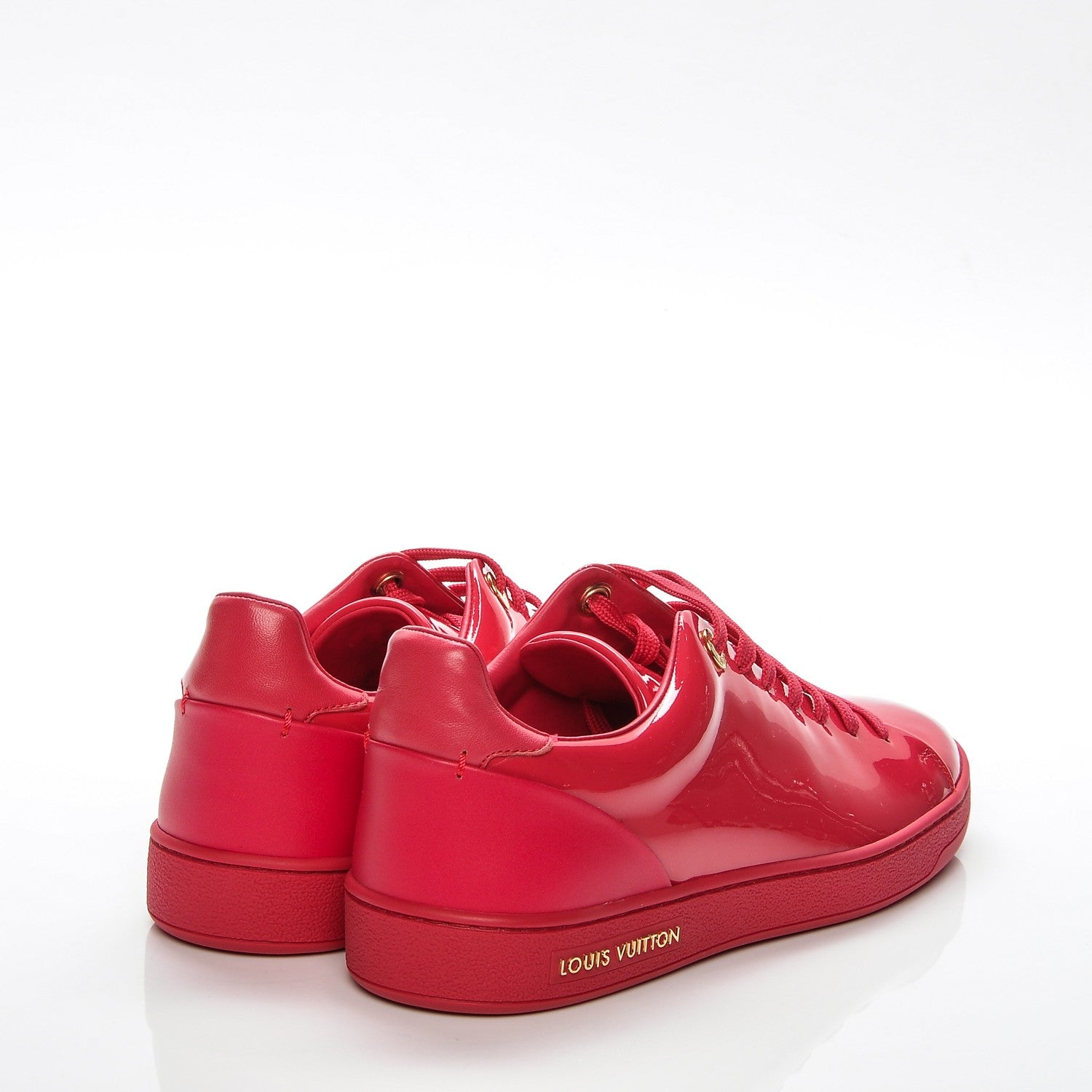 Louis Vuitton Patent Calfskin Frontrow Sneakers 37.5 Framboise 4 of 8
