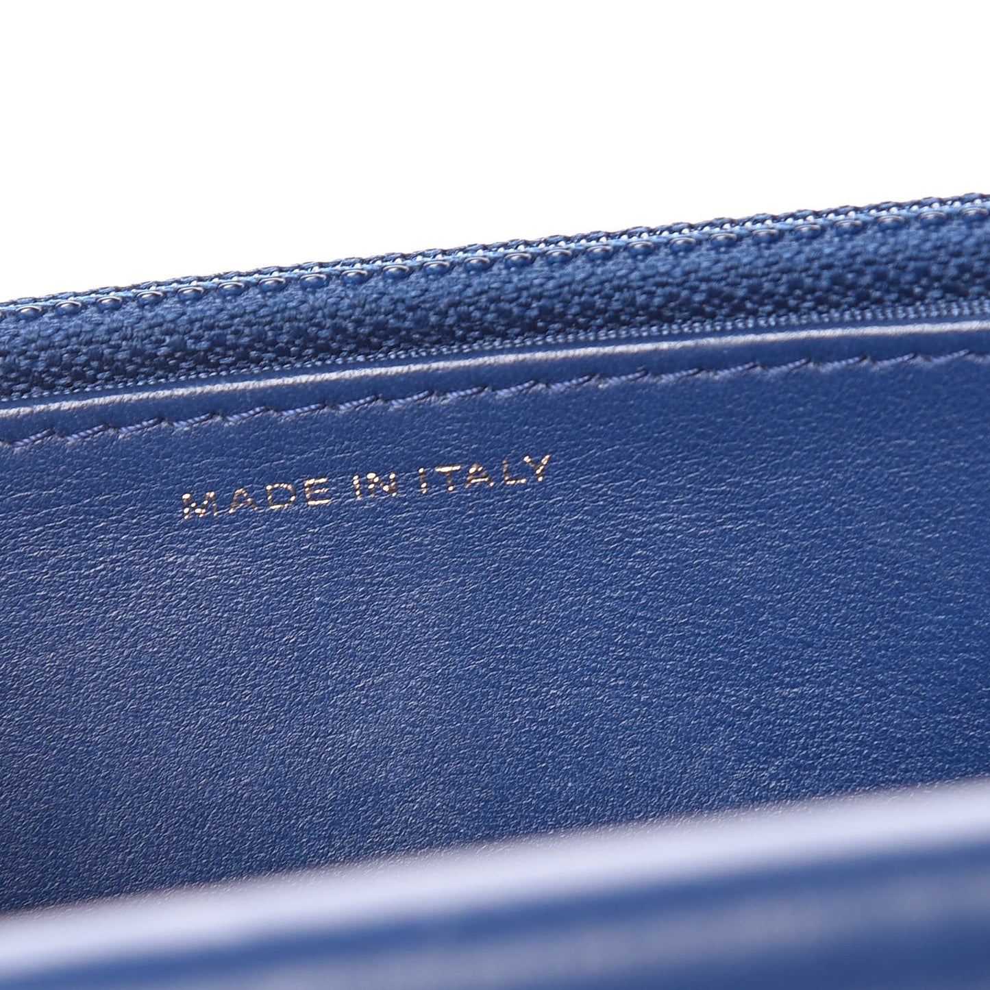 Lambskin Quilted Wallet On Chain WOC Dark Blue