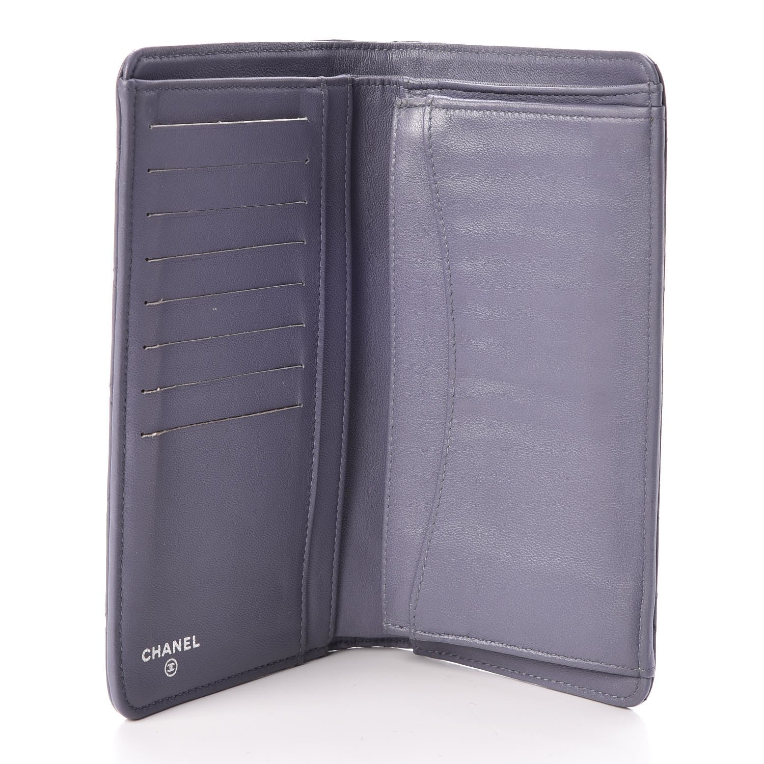 Chanel Lambskin Quilted Yen Wallet Purple 5 of 9