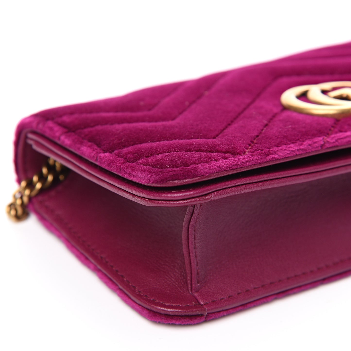 Velvet Matelasse GG Marmont Mini Bag Fuchsia Violet Cyclamen