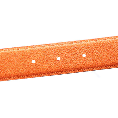 Hermes Box Togo 32mm H Belt 85 34 Black Orange 4 of 7