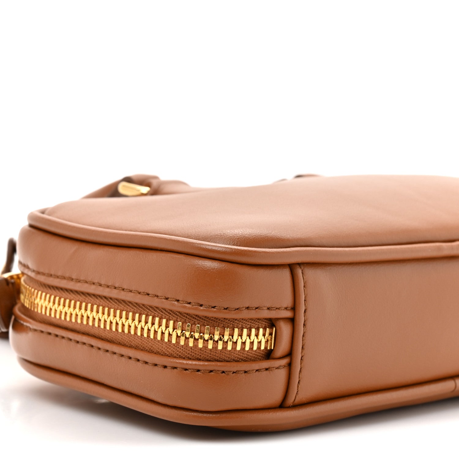 Miu Miu Calfskin Mini Arcadie Top Handle Bag Cognac 1835488