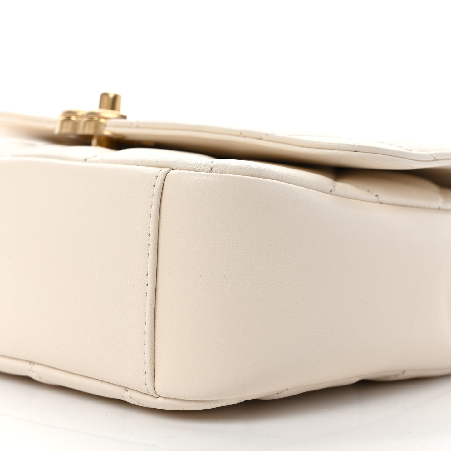 Lambskin Quilted CC Coin Flap Bag White