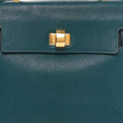 Miu Miu Goatskin Madras Click Top Handle Petrolio Black 7 of 9