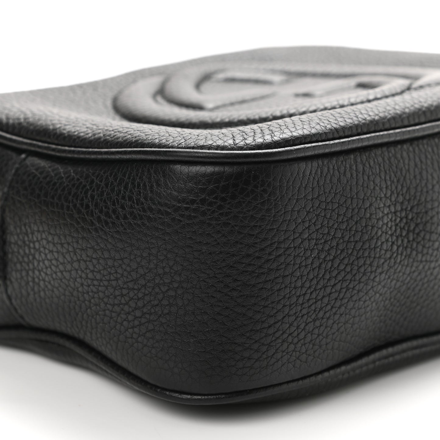 Pebbled Calfskin Small Soho Disco Bag Black